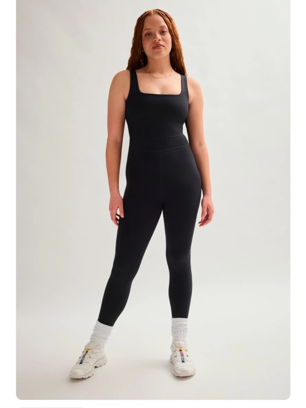Girlfriend Collective Black Luxe Paneled Unitard Black Medium